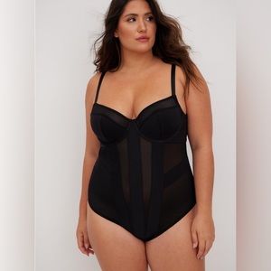 NWT Torrid Black Mesh Strappy Bodysuit 6X Shapewear Lingerie Witchycore
